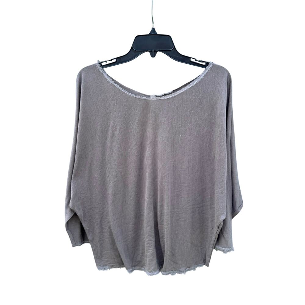 THE ROW Gray Cashmere Blend Blouse Tee Small S